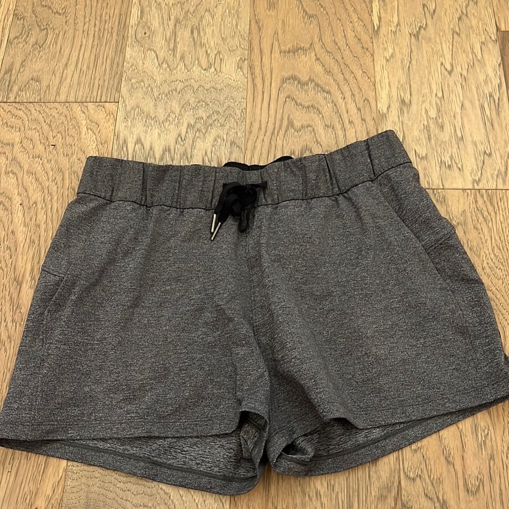lululemon athletica Gray Athletic Shorts with Black Drawstring